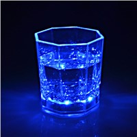 Club Party Decoration Luminous Cups Plastic Wine Glass Light Night Cup Lamp Colorful/bule light With Replaceable CR2025 Battries
