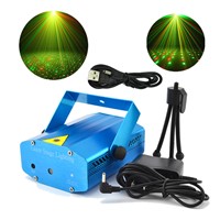 New Blue Mini Portable RG Meteor Laser Lights USB To 3.5mm Plug Line DJ Bars KTV Home Xmas Party Dsico LED Stage Lighting OH101U