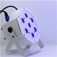 Fast Shipping  7*12w Ultra Bright Slim Flat White Led Par Light 7x12W Smooth RGBW Color Mixing DMX 4/8 Channels Stage Wash