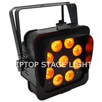 TIPTOP 4 Pack Events Wedding Uplights 9*18W RGBWAUV 6IN1 Wireless Battery DMX Led Par Lights Full Color Screen Black Painting