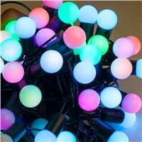 Hot !!! New Arrival 50 RGB Ball LED Color Changing with 16 Feet Linkable Ball String Christmas Xmas Lights