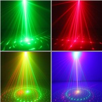 AUCD 8 Big Patterns RG Laser Projector Stage Equipment Lights 3W Blue LED Mixing Effect DJ KTV Show Holiday Stage Lighting L08RG