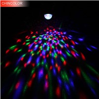 CHINCOLOR LED RGB 3W  mini Rotate Crystal Ball DJ Voice control Stage Light for Birthday Party Wedding Karaoke Lighting CA