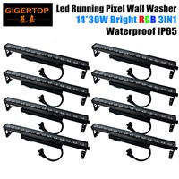 Freeshipping 8 Pack 450W LED Spotlight Flood light Outdoor Wall Washer Landscape Garden Lamp 14x30W RGB 3IN1 Long Bar Stage Wash
