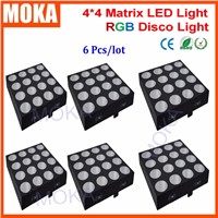 6PCS/LOT COB 4X4 LED DMX RGB 3 IN 1 16X30W Matrix Light AC100/240V 50/60Hz US UK AU Plug Wash Wall Effect