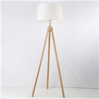 Modern Minimalist Wood Tripod standing lamp simple life Fabric Shade Creative Floor Light For Living Room Study Lighting Fixture