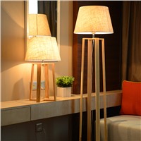 Nordic Modern Nordic wooden floor lamps wood Fabric lampshade standing ligh for living room bedroom indoor home lighting fixture