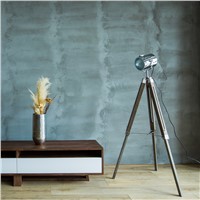 American Rural Tripod Standard lamp for living room Solid wood stainless steel  Retro European Modern floor light