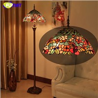 FUMAT European Tiffany Stained Glass Floor Lamps Home Decor Butterfly shade Floor Lights Stand For Living Room LED Floor Lamp