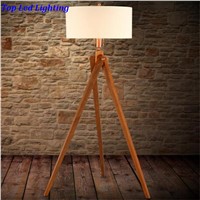 Country Fabric Wood 3 Legs  Floor Lamp for Living Room Bedroom Restaurant Fashion Wooden Floor Lamp 1186