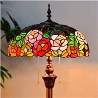 europe Tiffany retro style stained glass grape floor lamp living room bedroom study standing lamp