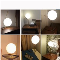 Post-modern ball glass lamp Nordic simple creative fashion warm bedroom decoration learning bedside lamp led fixture table lamp