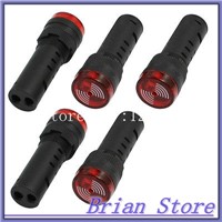 5 Pcs Signal Indicator Red LED Flashing Buzzer Black AC 12V