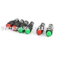 6Pcs 2 Pin Red Green Neon Bulb Signal Lamps Indicator Lights AC 220V