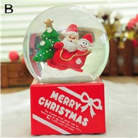 wholesale Santa Crystal Ball Music Box Christmas creative quality resin imported crystal gifts Christmas decorations for home