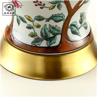 High End Retro European Creative Copper Chinese Glazed Ceramic Led E27 Dimmerable Table Lamp For Living Room Bedroom H 67cm 1068