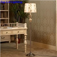 High End European Stainless Steel Fabric Flowers Led E27 Floor Lamp for Weddig decor Living Room Bedroom Study AC 80-265V 1197