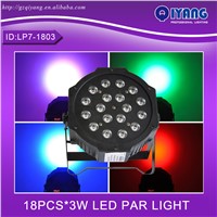 LP7-1803 18pcs*3W hot sell cheap price professional ktv disco rgb plastic flat led par light