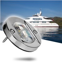LAGUTE Marine Navigation Light Stainless Steel Boat Yacht Stern Light 3 Inch Diameter Round Transom Mount Lamp 6 LED S.S.304 12V
