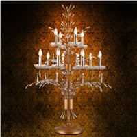European Crystal Lamp Retro luxury bedroom living room floor lamp holder leaves branches Villa Hotel lighting free