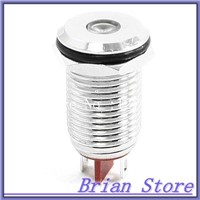 DC 12V 12mm Thread Mounted Metal Red LED Indicator Light Signal Lamp