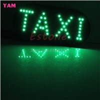 12V Taxi Car Auto Vehicles Windscreen Cab Sign Green LED Light Lamp #G205M# Best Quality