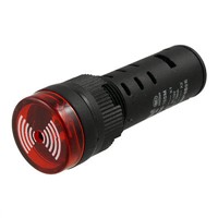 AC 12V 20mm Red LED Power Indicator Signal Light w Buzzer