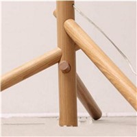 Modern Nordic Hand Crafted Clothes Rack Wood Led E27 Floor Lamp for Living Room Bedroom Study Deco Light 178cm 1981