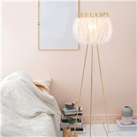 white feather floor lamp Nordic modern living room bedroom warm children&amp;amp;#39;s room art creative floor lamps ZA81047