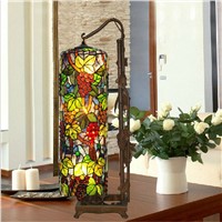 Creativr Vintage Handmade Tiffany Glass Floor Lamp for Living Room Bar Restaurant  H 83cm Led E27*2 Colorful Floor Lamp 2124