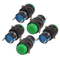 5 Pcs Green Round Cap 2 Pins Fault Signal Lamp Indicator Light DC 24V LA128AY-D