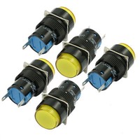 10 x AC 220V 16mm Yellow Bulb Power Round Panel Indicator Light Pilot Lamp