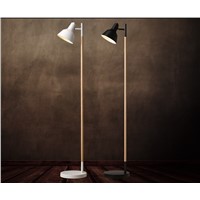 Nordic solid wood floor lamp simple modern Japanese living room study bedroom bedroom vertical fishing lights