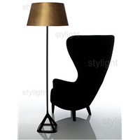 Artistic triangle floor lamp novelty floor light golden color modern simplistic design living room bedroom study hotel office