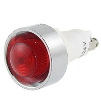 DC 24V 7mm Double Terminals Red Signal Light Indicator Lamp XD10-7