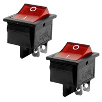 Hot sale16A/250VAC 20A/125VAC Red Indicator Light 4 Pin ON/OFF DPST Rocker Switch 2 Pcs