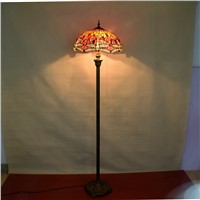 European Tiffany color glass red dragonfly art living room dining room bedroom decorative floor lamp