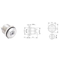 ABBEYCON 16mm concave head indicator light 2 pin terminal waterproof IP67 metal pilot lamp 20pcs/lot