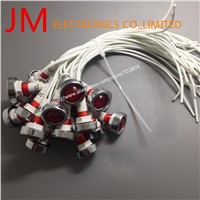 10 Pcs 10Mm Mounted Hole White Cable Red Indicator Pilot Light Lamp 24V