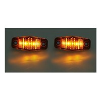 4 pcs LED side marker light truck trailers homologated van 12 / 24V ambra