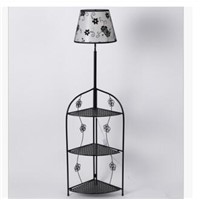 Chinese Hotel Room Bedroom Iron Coffee Table Set LED Cover Cover Bedside Table Floor Lamp TA92919