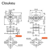 5Pcs KSD301 250V10A Temperature Switch Thermal control Normally Closed 40/45/50/55/60/65/70/75/80/85/90/95/100 Centigrade