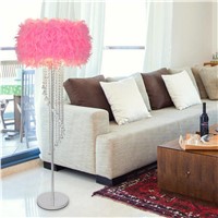 Romantic Creative Luxurious Feather Crystal Led Floor Lamp for Wedding Decor Living Room Bedroom H 150cm Multicolors Lights 2196