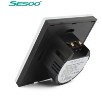 Sesoo Smart Switch 1 Gang 1 Way, Wireless Remote Control Light Switches, Crystal Glass Panel Touch Wall Switch With Controller
