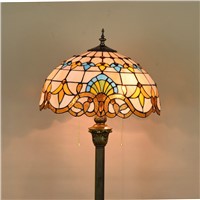 16inch Tiffany Baroque Stained Glass floor lamp E27 110-240V for Home Parlor Dining bed Room standing lamp