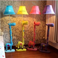 Decoration Floor Stand lamp  Fabric  Animal Blue/ Yellow/ Pink Spotted Giraffe Kids lighting Floor Light for living room Bedroom