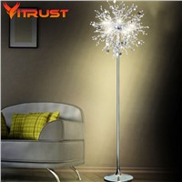Modern crystal standing lamp Stainless steel led floor lamps for living room lampara de pie moderno lamparas de pie