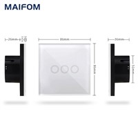 MAIFOM Touch Screen Light Switch Surface Waterproof Plastic Fireproof Wireless Remote Control RF433 Smart Home Touch Switch
