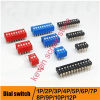 10pcs/lots Direct dial code switch DIP switch DP-1P/2P/3P/4P/5P/6P/7P/8P/9P/10P/12P 2.54MM DS pitch Side