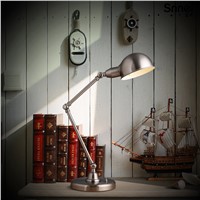 Modern American fashion office iron arm folding metal table lamp home decorative standing light bedroom desk lamp